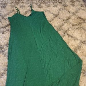 Long green summer dress w/accessories
